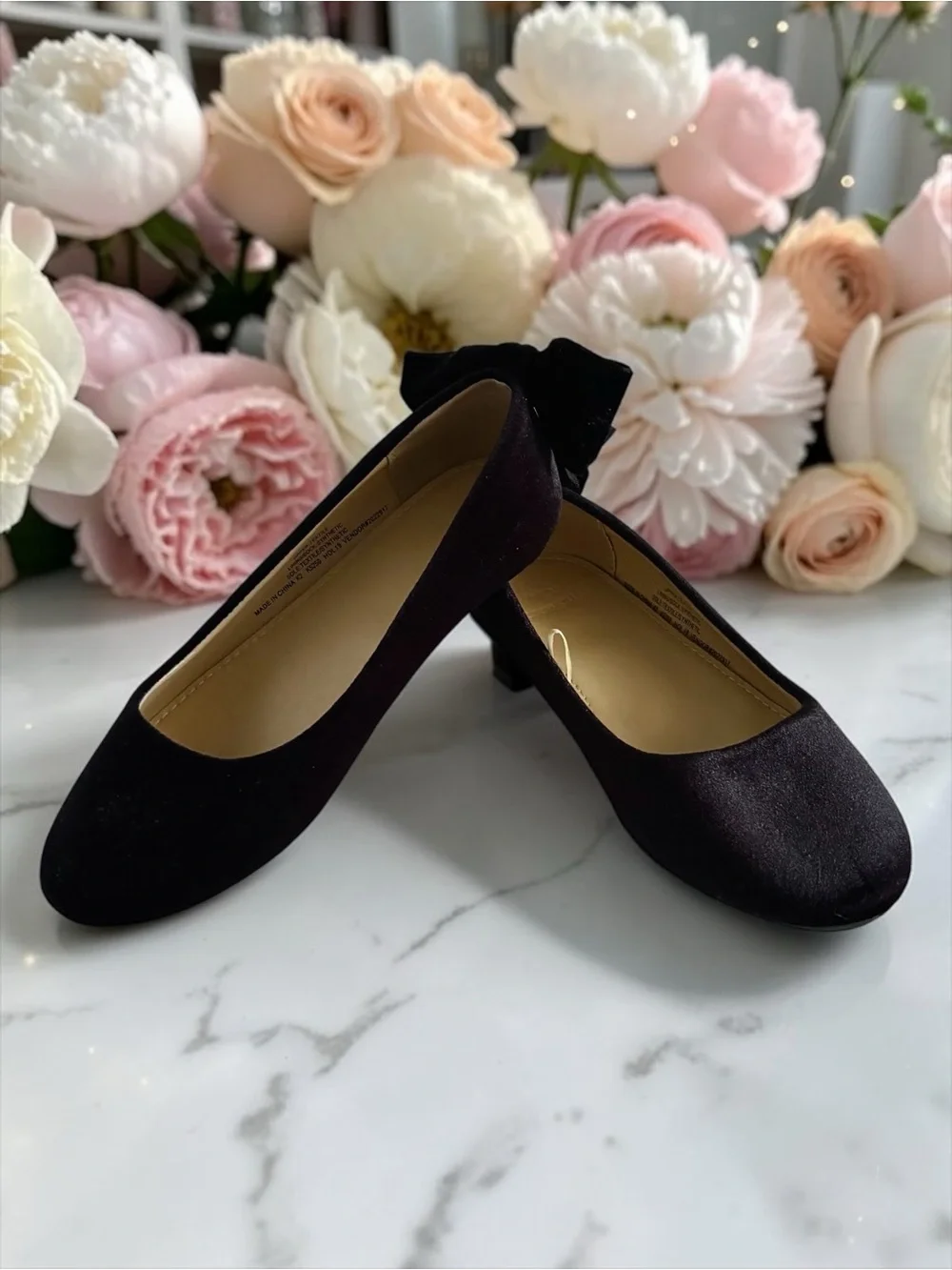 Crewcuts Little Girls Black Velvet Bow Ballet Flats Size 2